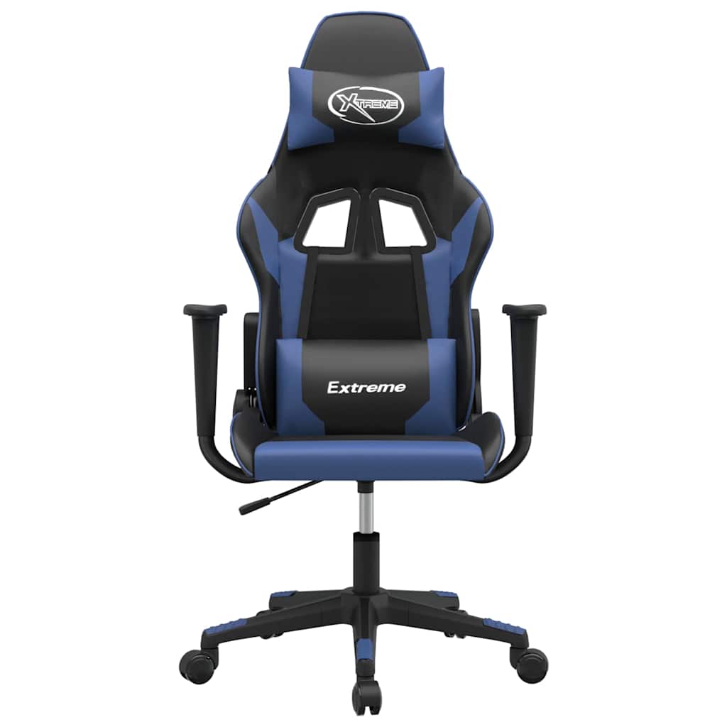 Vidaxl massage gamestoel kunstleer zwart en blauw