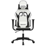Vidaxl massage gamestoel kunstleer wit en zwart