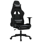 Vidaxl massage gamestoel met voetensteun kunstleer zwart