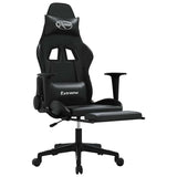 Vidaxl massage gamestoel met voetensteun kunstleer zwart