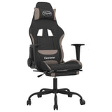 Vidaxl massage gamestoel met voetensteun stof zwart en taupe