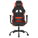 Vidaxl massage gamestoel met voetensteun stof zwart en rood