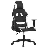 Vidaxl massage gamestoel stof zwart en wit