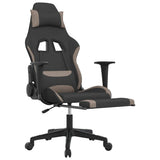 Vidaxl massage gamestoel met voetensteun stof zwart en taupe