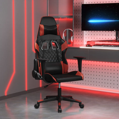 Vidaxl massage gamestoel kunstleer zwart en wijnrood