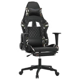 Vidaxl massage gamestoel met voetensteun kunstleer zwart en camouflage