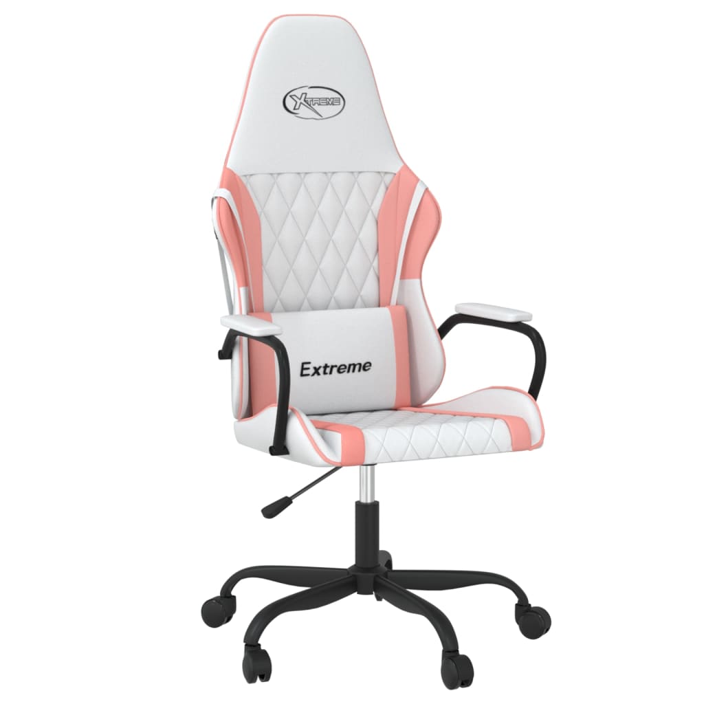 Vidaxl massage gamestoel kunstleer wit en roze