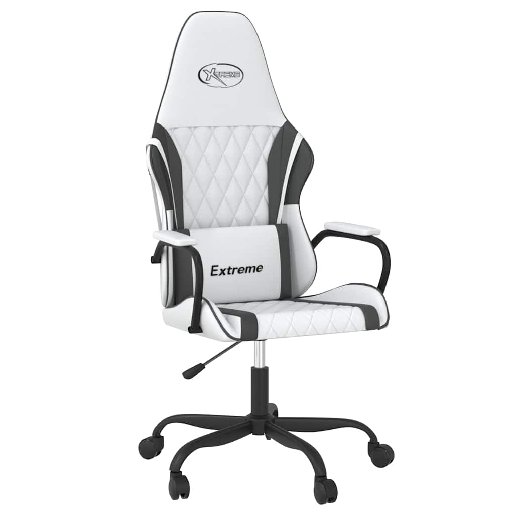 Vidaxl massage gamestoel kunstleer wit en zwart