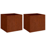 VIDAXL -Pflanzer 2 ST 32x30x29 cm Cortenstaal