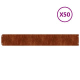 Vidaxl Rasenkanten 50 Stück 15x103 cm flexibler Cortenstahl