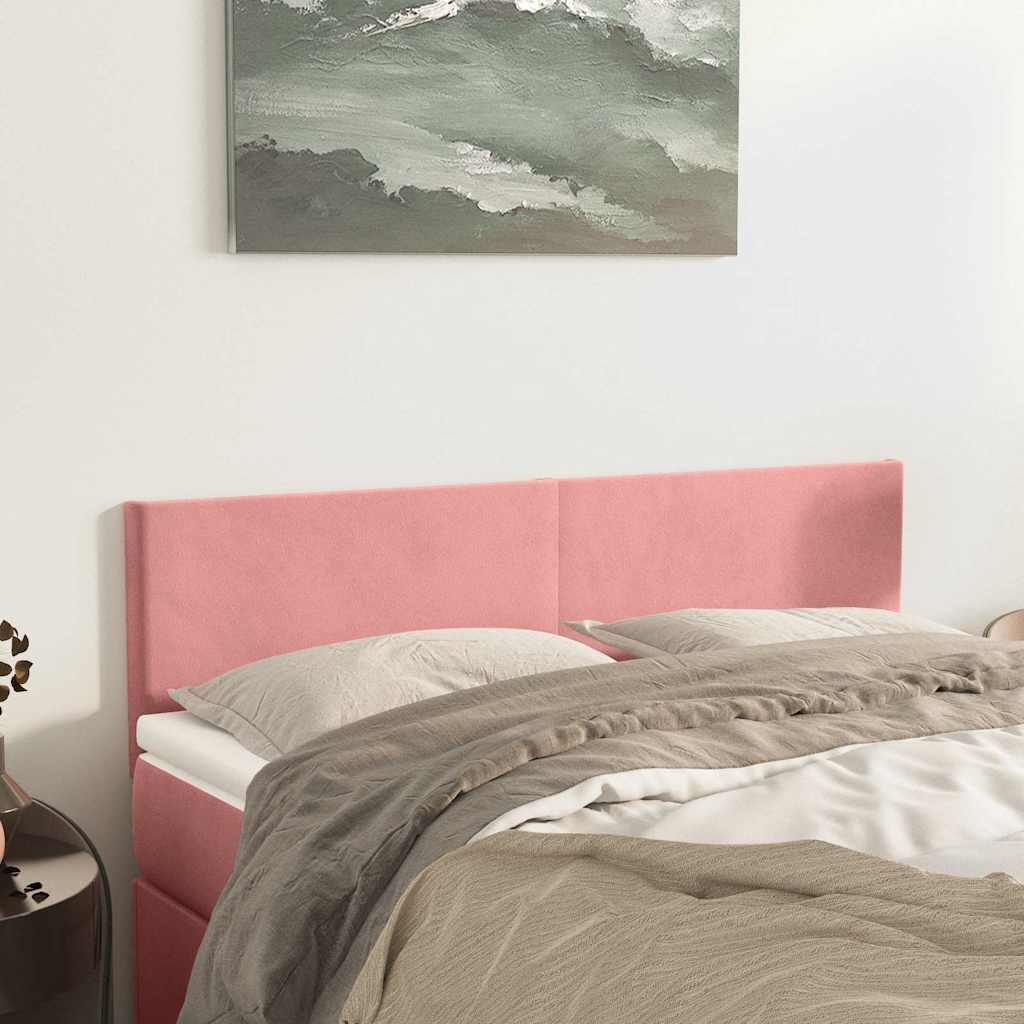 Vidaxl hoofdborden 2 st 72x5x78 88 cm fluweel roze