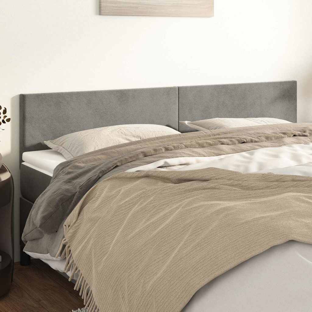 Vidaxl hoofdborden 2 st 80x5x78 88 cm fluweel lichtgrijs