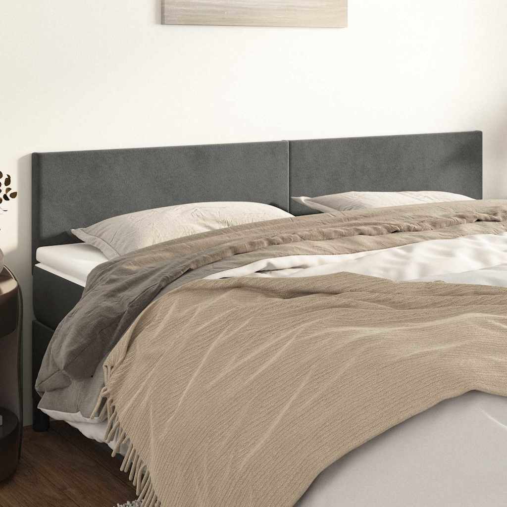 Vidaxl hoofdborden 2 st 80x5x78 88 cm fluweel donkergrijs