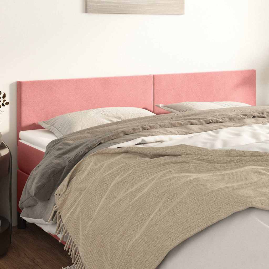 Vidaxl hoofdborden 2 st 80x5x78 88 cm fluweel roze