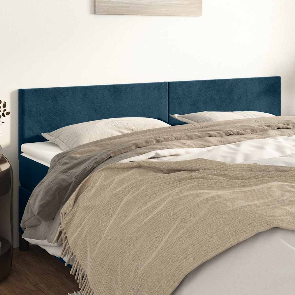 Vidaxl hoofdborden 2 st 90x5x78 88 cm fluweel donkerblauw