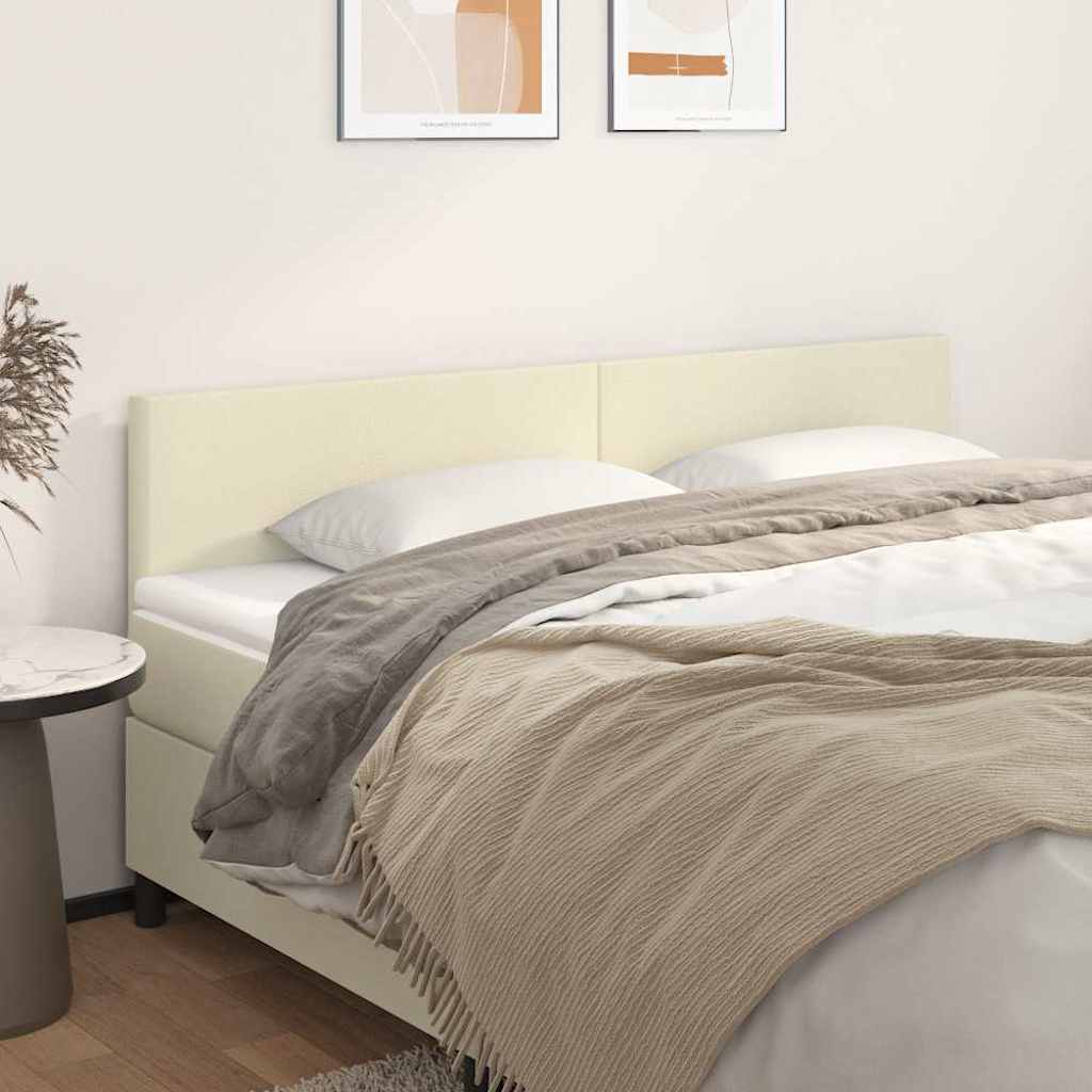 Vidaxl hoofdborden 2 st 100x5x78 88 cm kunstleer crèmekleurig