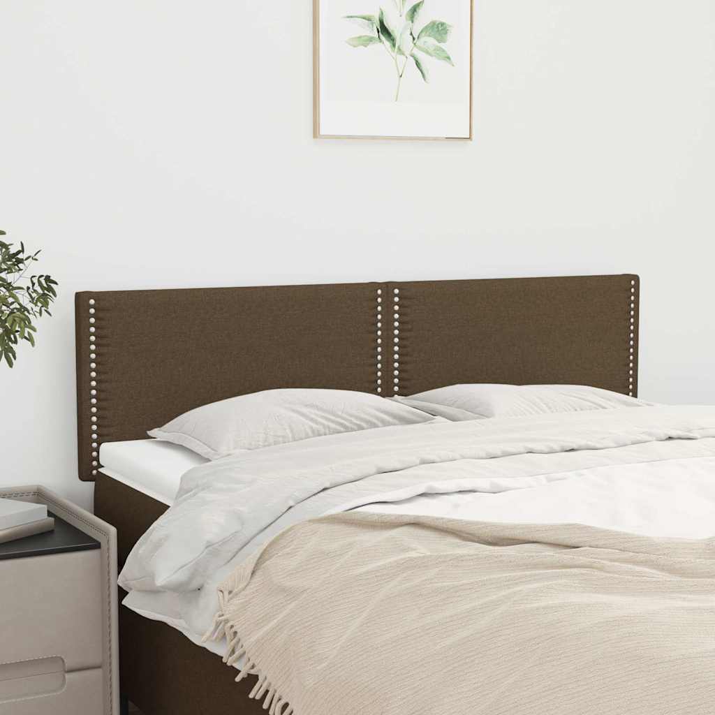 Vidaxl hoofdborden 2 st 72x5x78 88 cm stof donkerbruin