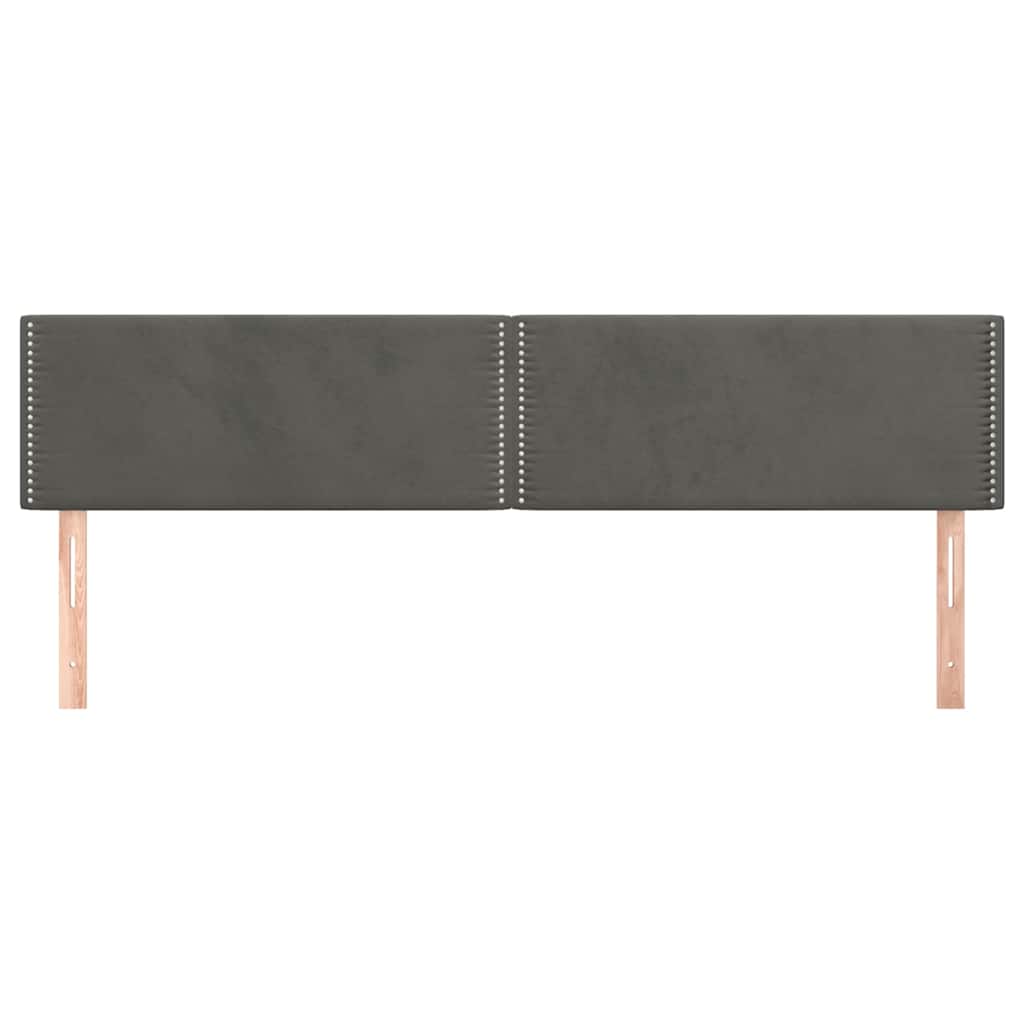 Vidaxl hoofdborden 2 st 100x5x78 88 cm fluweel donkergrijs