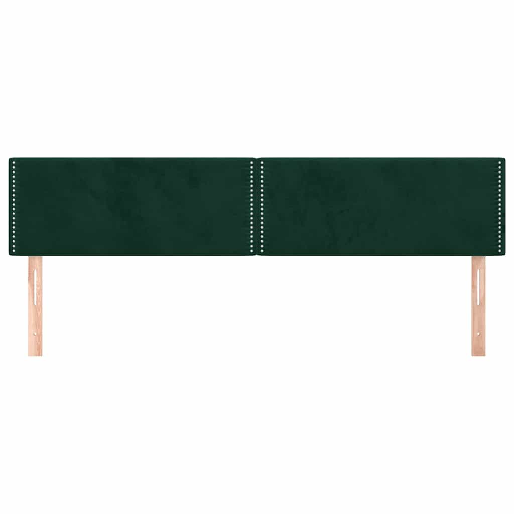 Vidaxl hoofdborden 2 st 100x5x78 88 cm fluweel donkergroen