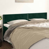 Vidaxl hoofdborden 2 st 100x5x78 88 cm fluweel donkergroen