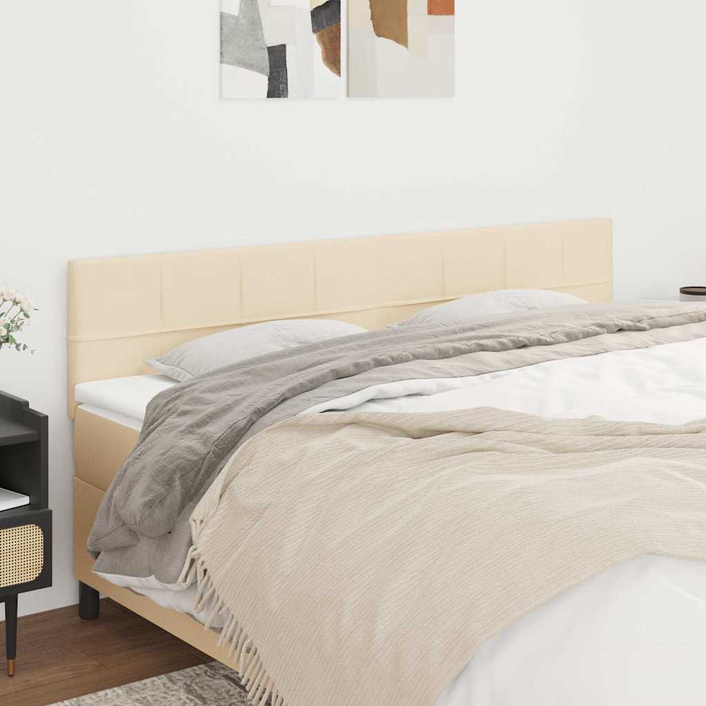 Vidaxl hoofdborden 2 st 80x5x78 88 cm stof crèmekleurig
