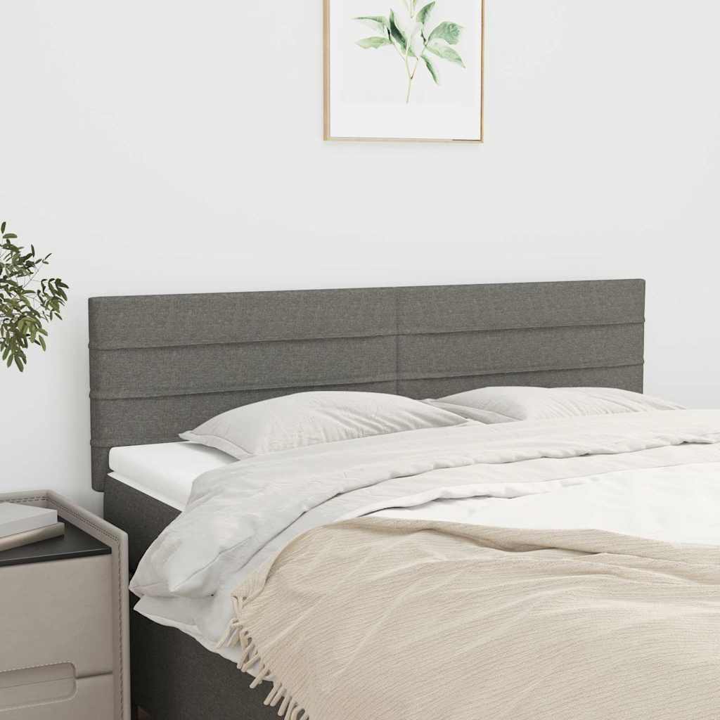 Vidaxl hoofdborden 2 st 72x5x78 88 cm stof donkergrijs