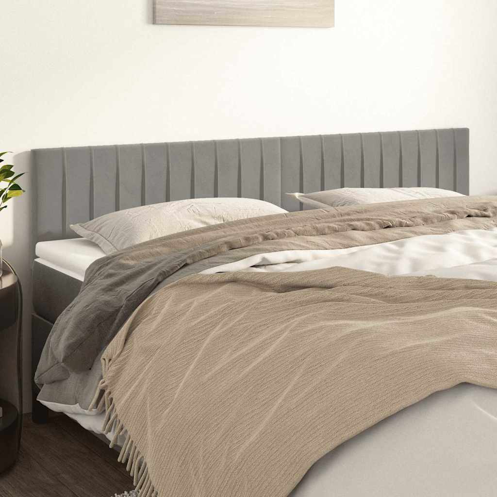 Vidaxl hoofdborden 2 st 90x5x78 88 cm fluweel lichtgrijs
