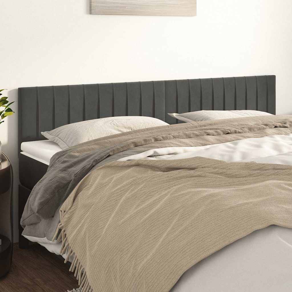 Vidaxl hoofdborden 2 st 90x5x78 88 cm fluweel donkergrijs