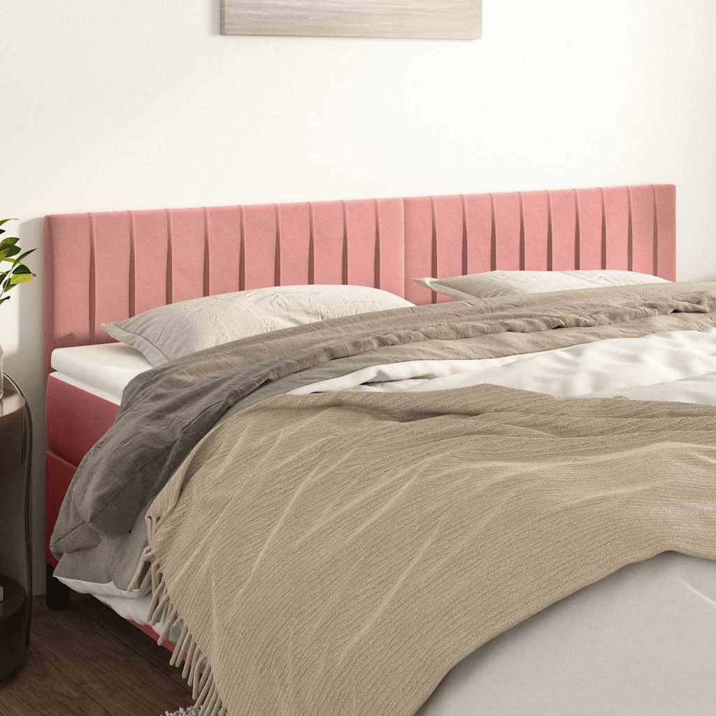 Vidaxl hoofdborden 2 st 100x5x78 88 cm fluweel roze