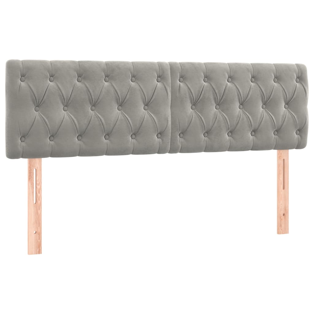 Vidaxl hoofdborden 2 st 72x7x78 88 cm fluweel lichtgrijs