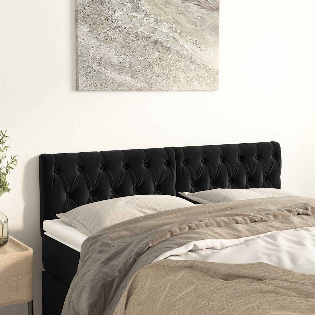 Vidaxl hoofdborden 2 st 80x7x78 88 cm fluweel zwart
