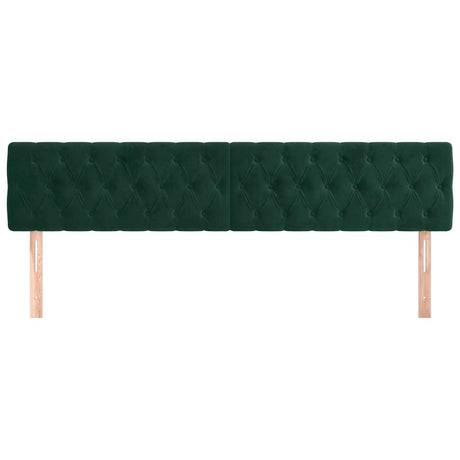 Vidaxl hoofdborden 2 st 90x7x78 88 cm fluweel donkergroen