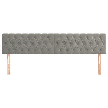 Vidaxl hoofdborden 2 st 100x7x78 88 cm fluweel lichtgrijs