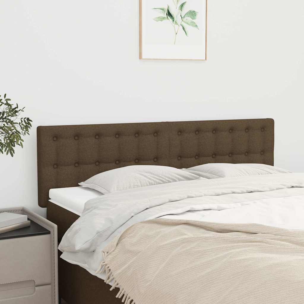 Vidaxl hoofdborden 2 st 72x5x78 88 cm stof donkerbruin