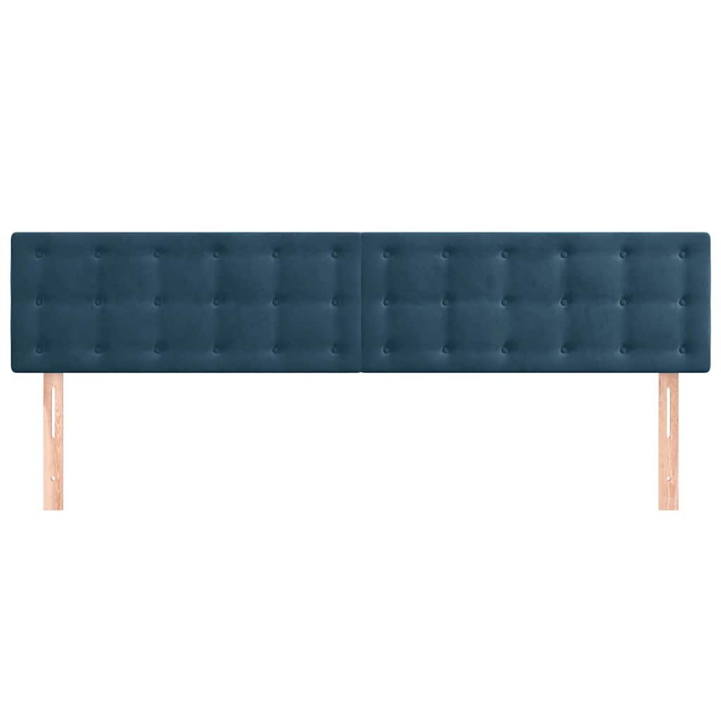 Vidaxl hoofdborden 2 st 80x5x78 88 cm fluweel donkerblauw