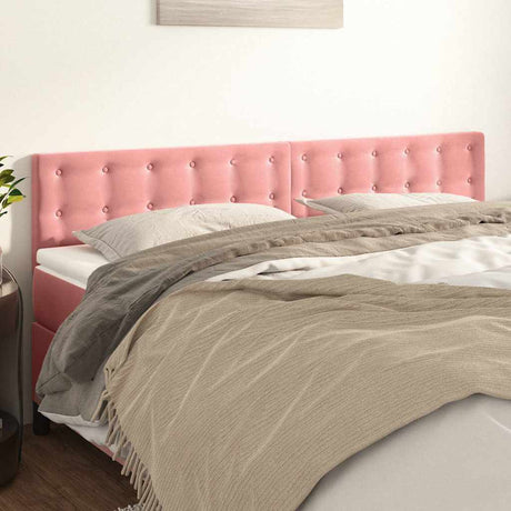 Vidaxl hoofdborden 2 st 80x5x78 88 cm fluweel roze