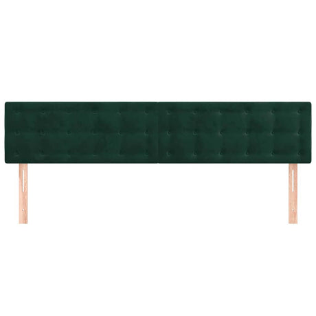Vidaxl hoofdborden 2 st 100x5x78 88 cm fluweel donkergroen
