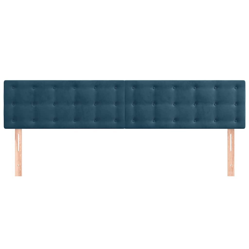 Vidaxl hoofdborden 2 st 100x5x78 88 cm fluweel donkerblauw