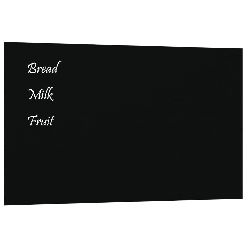 Vidaxl Magnetic Board Wall -namontovaná 100x60 cm Tempered Glass Black