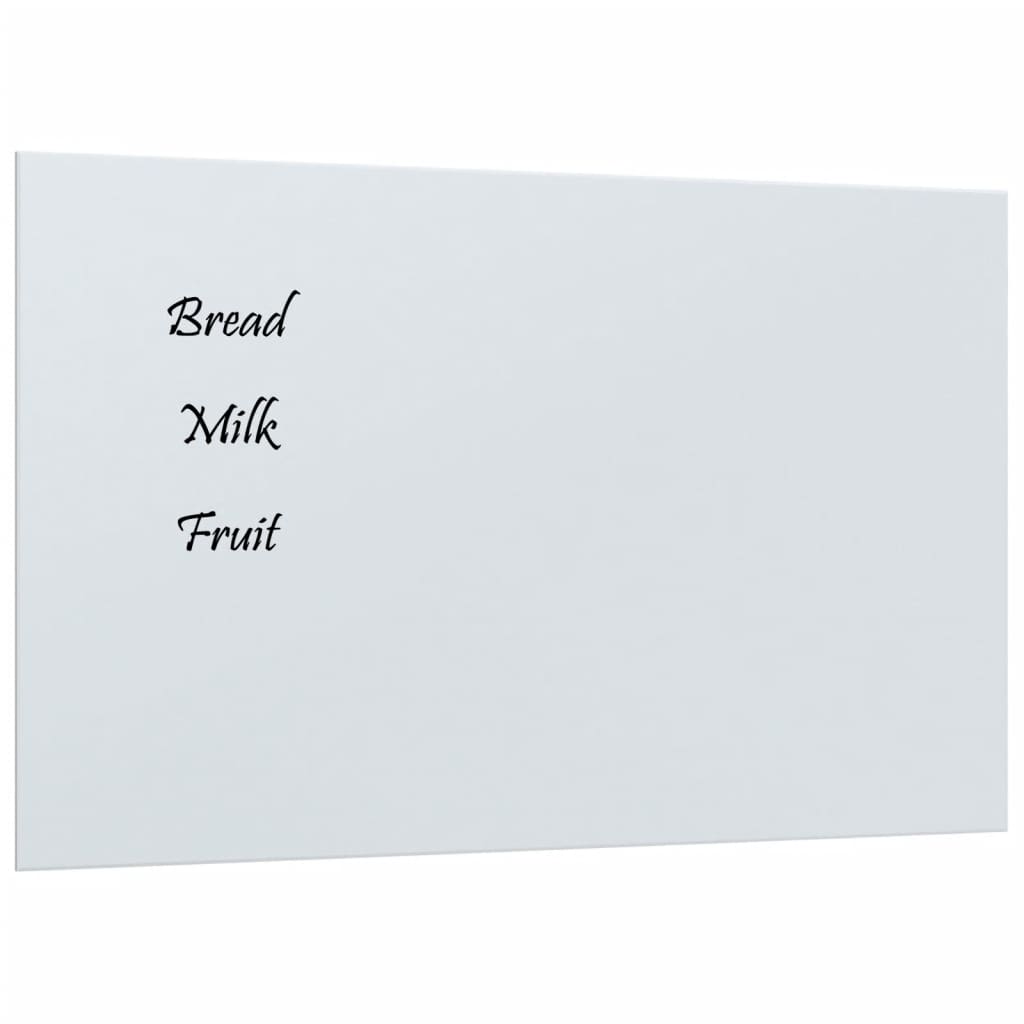 VidaXL Magnetic board for the wall 80x50 cm hardened glass white