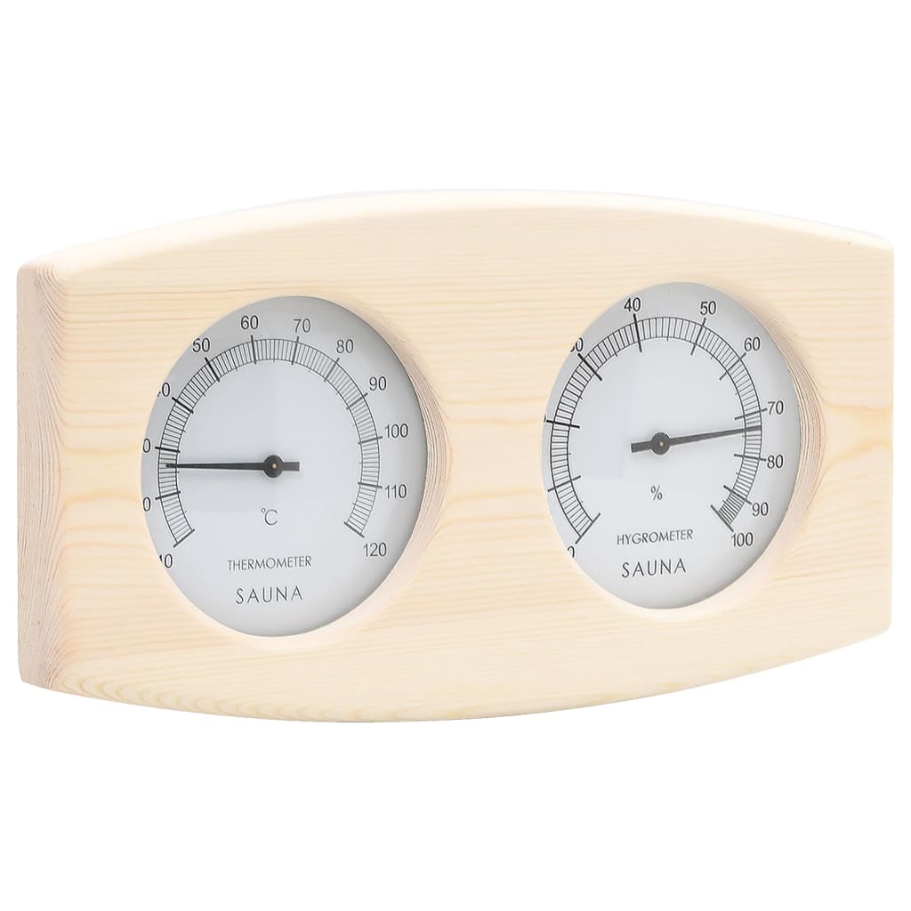 Vidaxl Saunaset 2-In1 Hygrothermograil y Hourglass Solid Pine