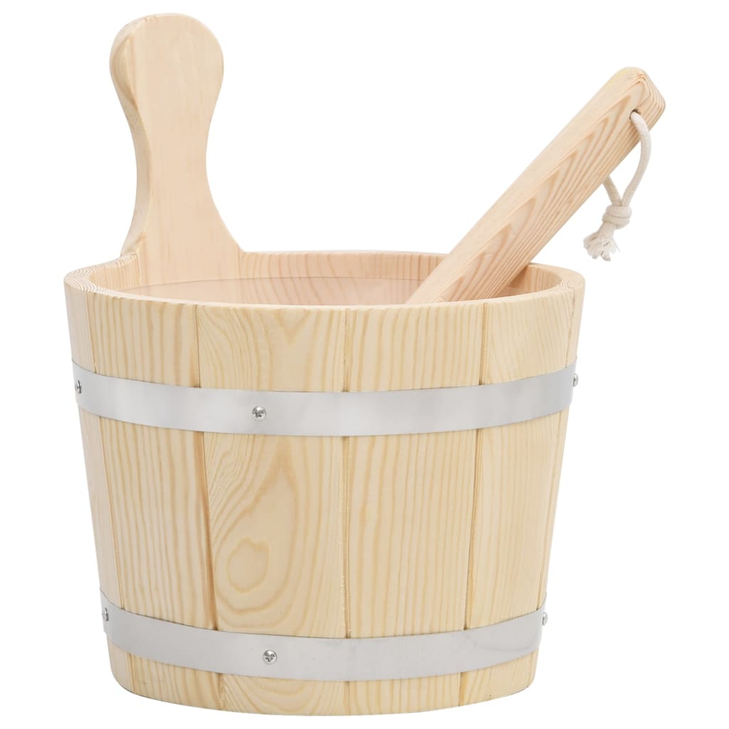 Vidaxl saunaset bucket and spoon solid pine