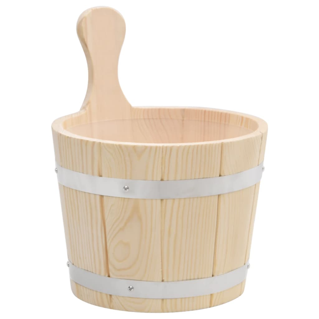 Vidaxl saunaset bucket and spoon solid pine