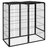 Vidaxl Kennel de perros 6 paneles 50 x 100 cm de polvo -acero negro