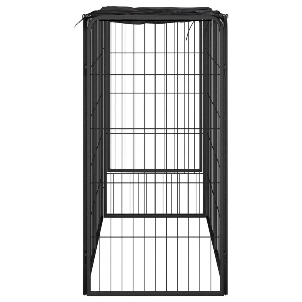 VidaXL Dog Kennel 6 panels 50 x 100 cm powder -coated steel black