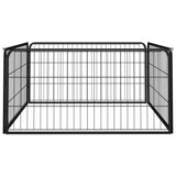 Vidaxl -Hund Kennel 4 Paneele 100x50 cm Pulver -Stahlschwarz