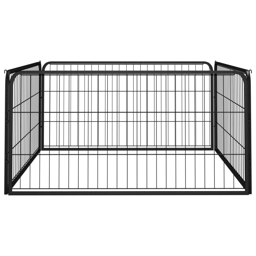 Vidaxl psa psarni 4 plošče 100x50 cm jeklena črna praška