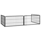 Vidaxl -Hund Kennel 4 Paneele 100x50 cm Pulver -Stahlschwarz