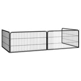 Vidaxl hondenkennel 4 panelen 100x50 cm gepoedercoat staal zwart