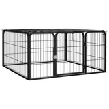 VidaXL Dog Kennel 4 panels 100x50 cm powder -coated steel black